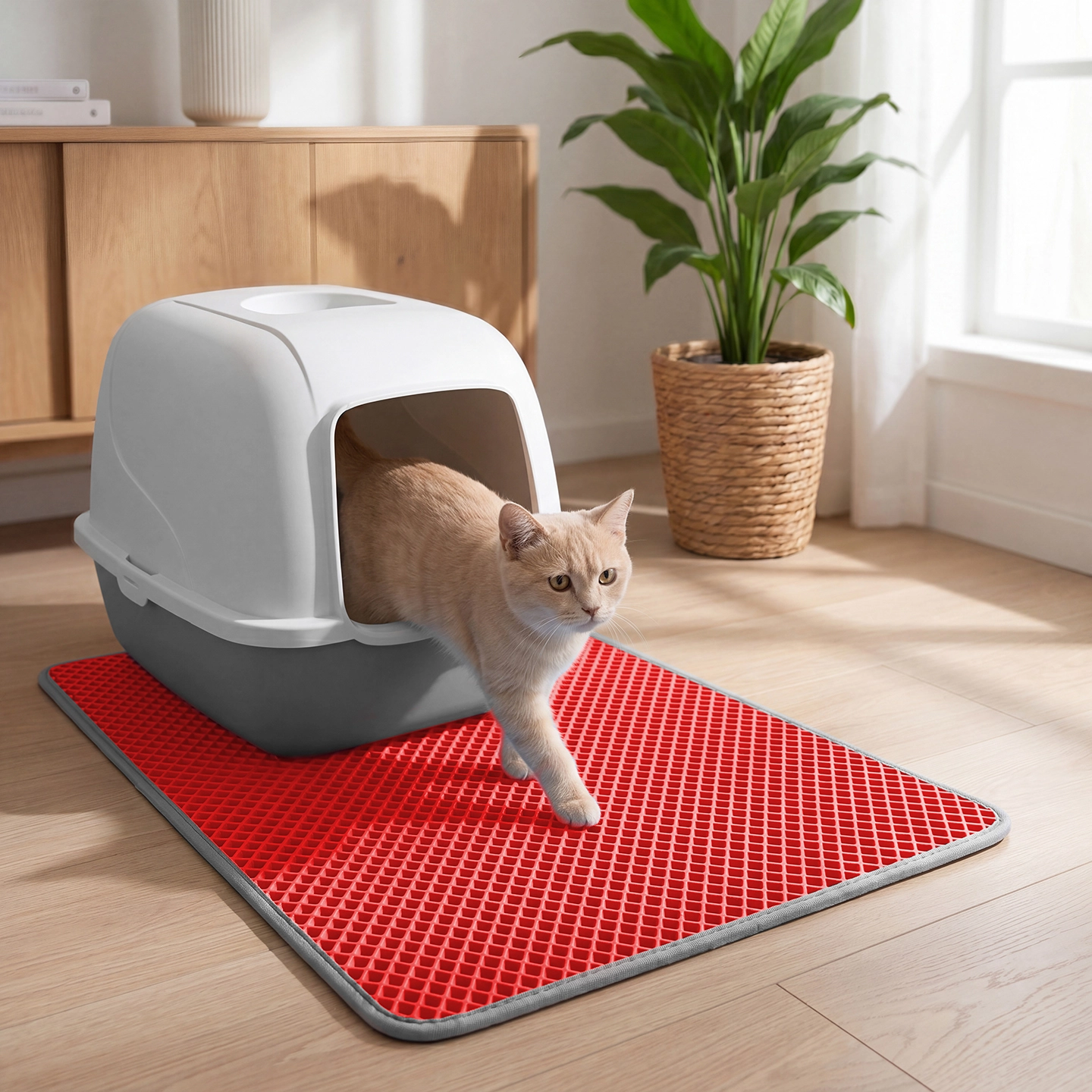 EVA Kedi Tuvalet Paspası - Nar Kırmızısı