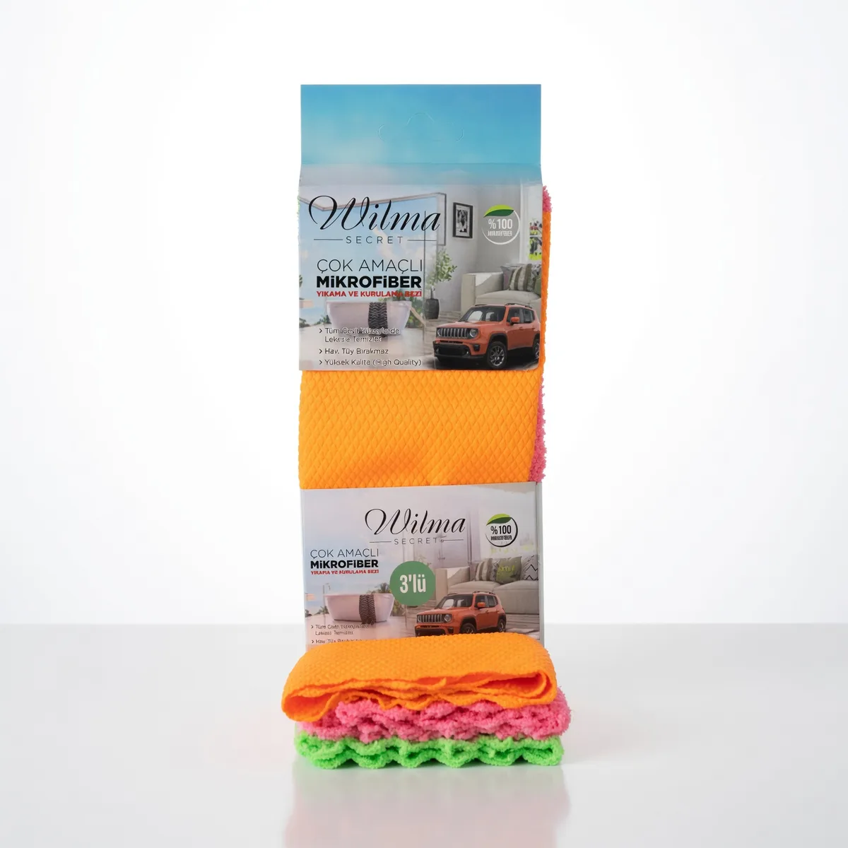 Turuncu Mikrofiber Çok Amaçlı Bez